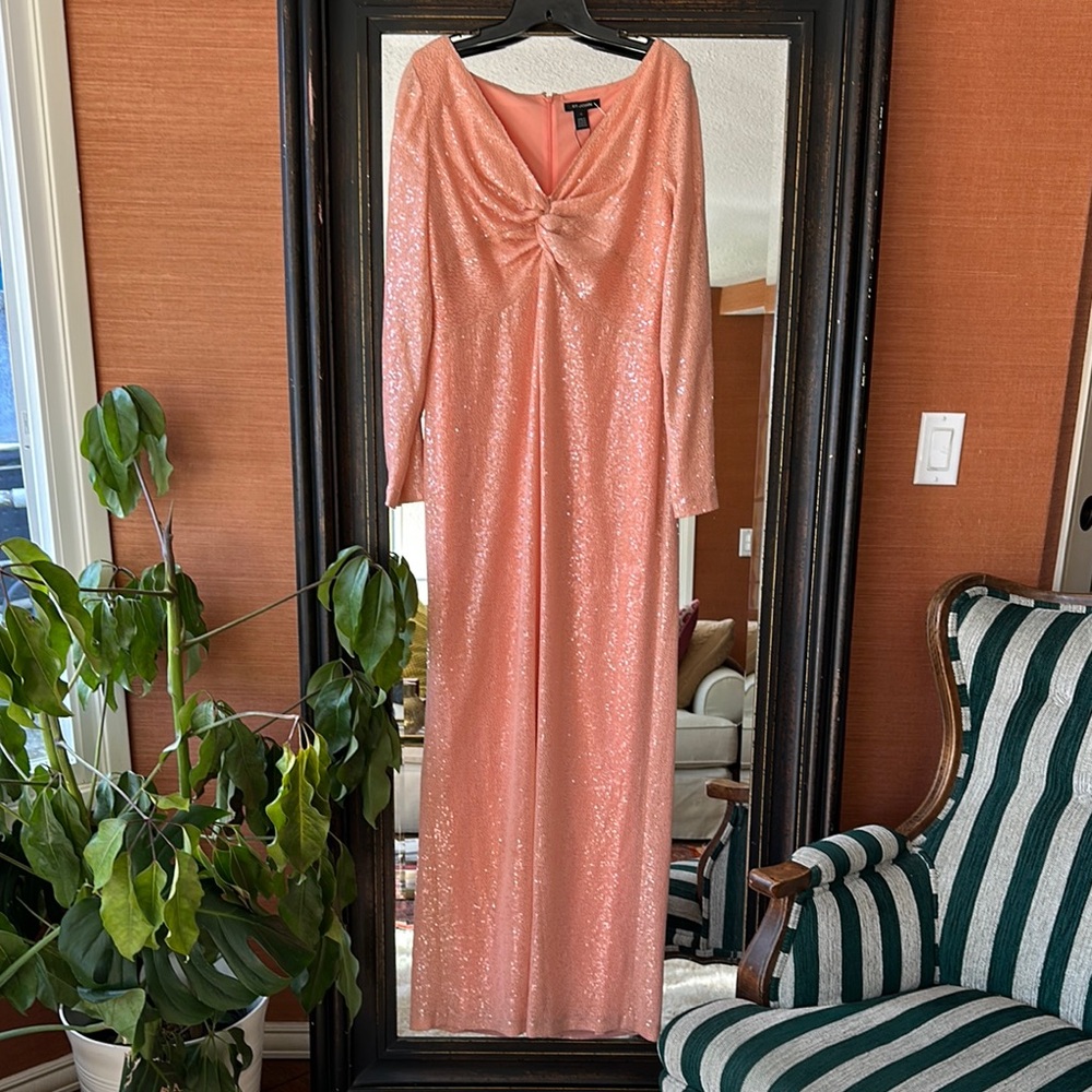 St. John Elegant Peach Sequin Dress